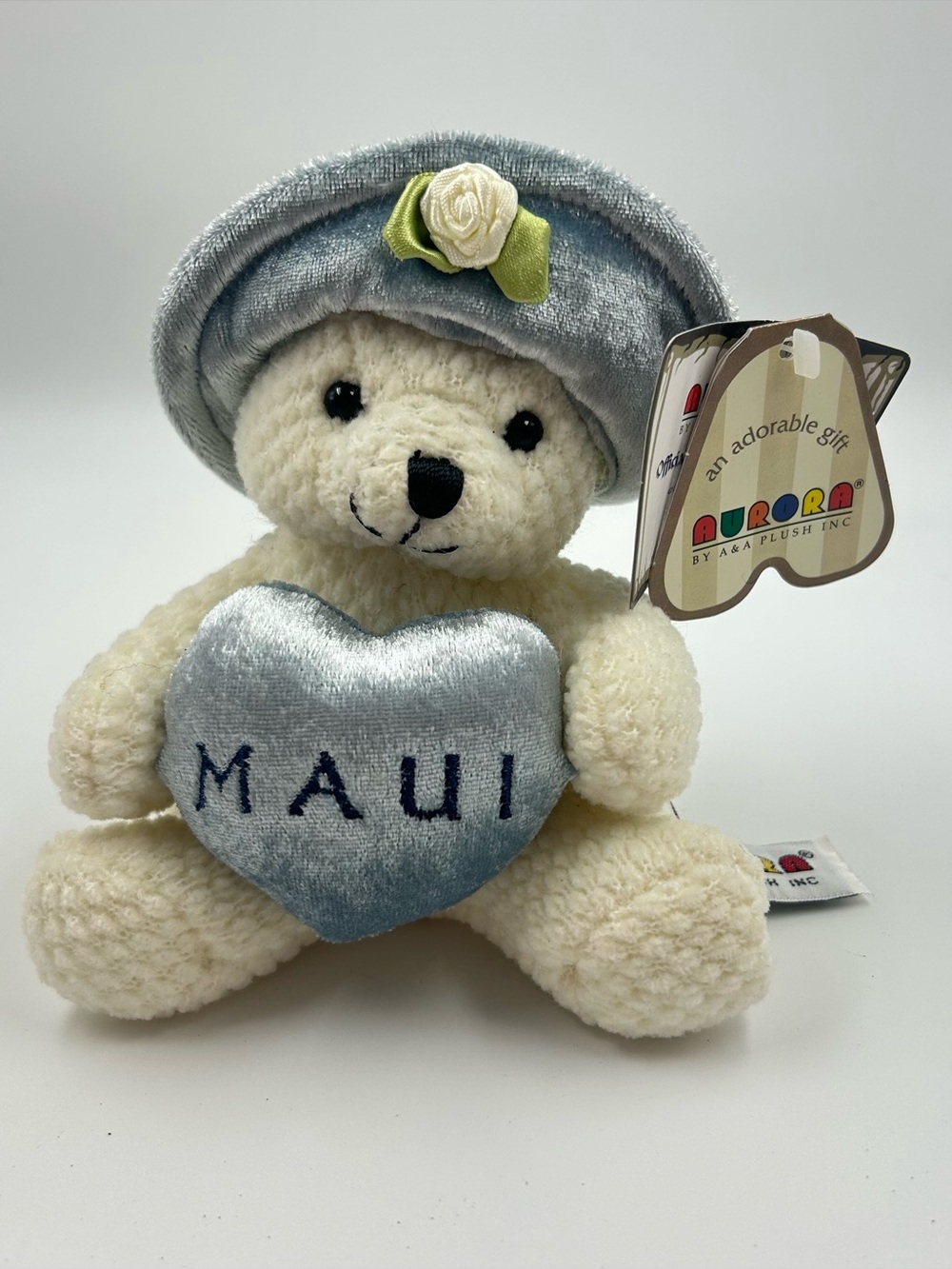 Aurora Plush Teddy Bear Maui Velvet Hat Souveneir Cottage Core